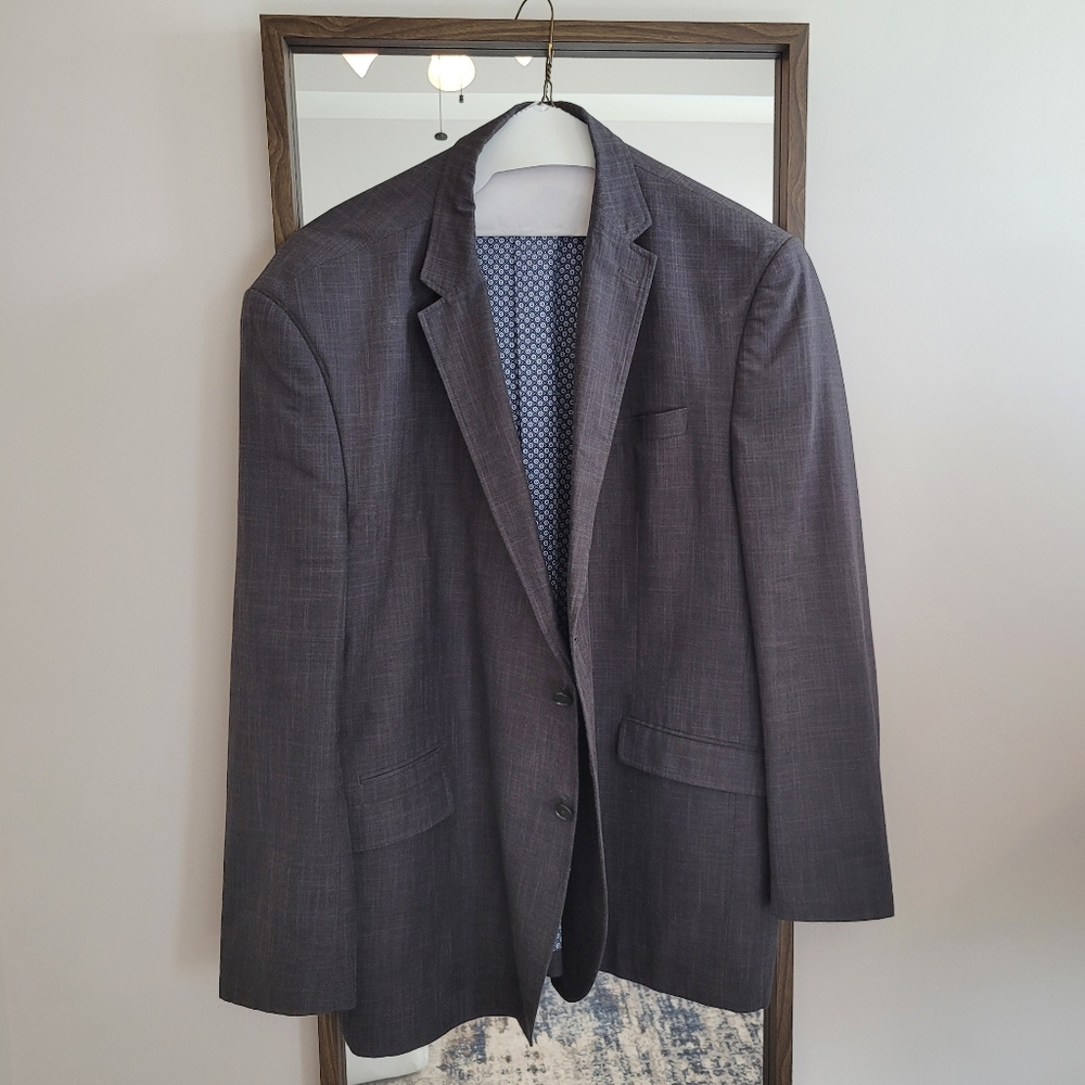 Men's textured Charcoal gray blazer jacket Joseph Abboud 3X 100% Cotton Modern